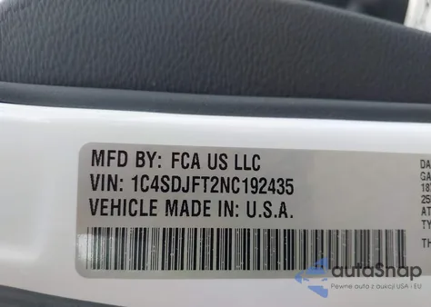 2022 Dodge Durango Pursuit Awd из США, поврежденный, VIN 1C4SDJFT2NC192435